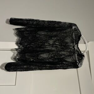 All lace long sleeve black top